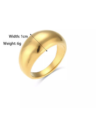 Retro Fashion Smooth Arc Titanium Steel Ring for Women