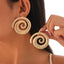 Vintage Spiral Copper Alloy Geometric Conch Earrings