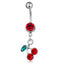 Fashion Rhinestone Cherry Belly Button Ring