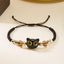 Cute Black Cat Resin Rope Unisex Handwoven Bracelet