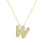 Wholesale Hip-Hop Rock Letter Zircon Pendant Necklace - 18K Gold Plated Stainless Steel with Copper Inlay