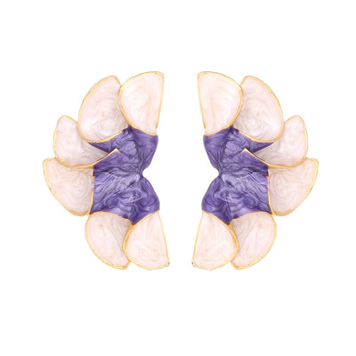 IG Style Sweet Flower Enamel Zinc Alloy Petal Earrings