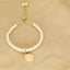 18K Gold Plated Adjustable Letter Pendant Imitation Pearl Bracelet