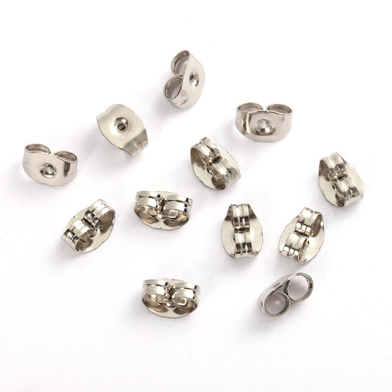 100 PCS 304 Stainless Steel Geometric Earring Backs and DIY Jewelry Findings