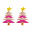 1 Pair Classic Cartoon Christmas Tree Rhinestone Drop Earrings