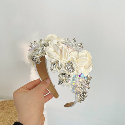 Retro Baroque Rhinestone Flower Hairband