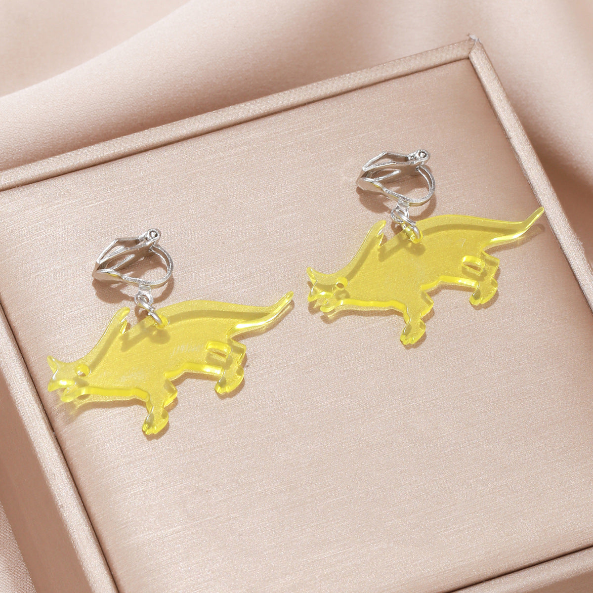 Cartoon Style Dinosaur Arylic Stamping Kid's Earring 1 Pair