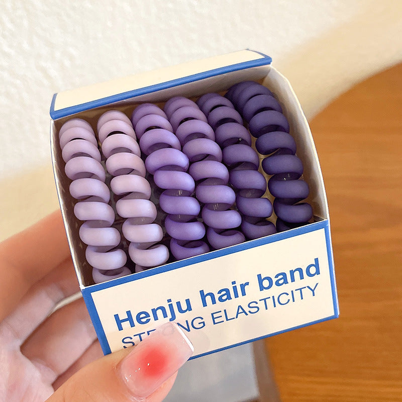 Simple Style Candy Color Elastic Hair Tie Set