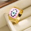 Artistic Geometric Devil's Eye 18K Gold Plated Open Band Ring