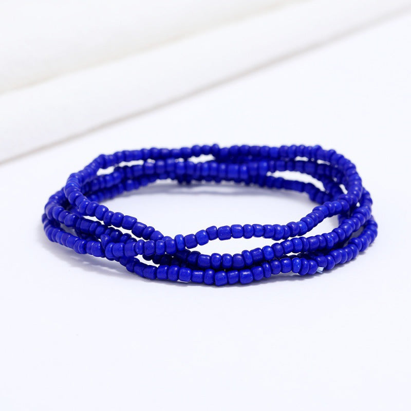 Wholesale Multi-Layer Geometric Seed Bead Plated Waist Chain