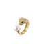 Geometric Gold Plated Copper Zircon Lion Head Ring