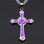 Retro Opal Inlay Cross Pendant Necklace for Women