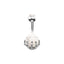 Geometric Stainless Steel Zircon & Opal Belly Ring Set - 5 Pieces Silver