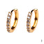 Rainbow Colorful Zircon Hoop Earrings 18k Gold Plated Copper