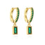 Fashion Leaf Copper Gold Plated Zircon Hoop Earrings 1 Pair