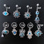 Hip-hop Devil's Eye Sunflower Rhinestone Belly and Nose Ring Jewelry