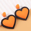 Retro Heart Shape Acrylic Candy Color Drop Earrings