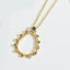 14K Gold Plated Geometric Zircon Pendant Necklace with Vintage Ethnic Charm