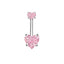 Heart Shape Zircon Inlay Stainless Steel Belly Ring