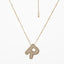 IG Style Minimalist Letter Zircon Pendant Necklace - Gold & Silver Plated