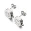 "Stainless Steel Gold Plated Zircon Stud Earrings with Rhinestone Inlay - Korean Fashion Personalized Design"