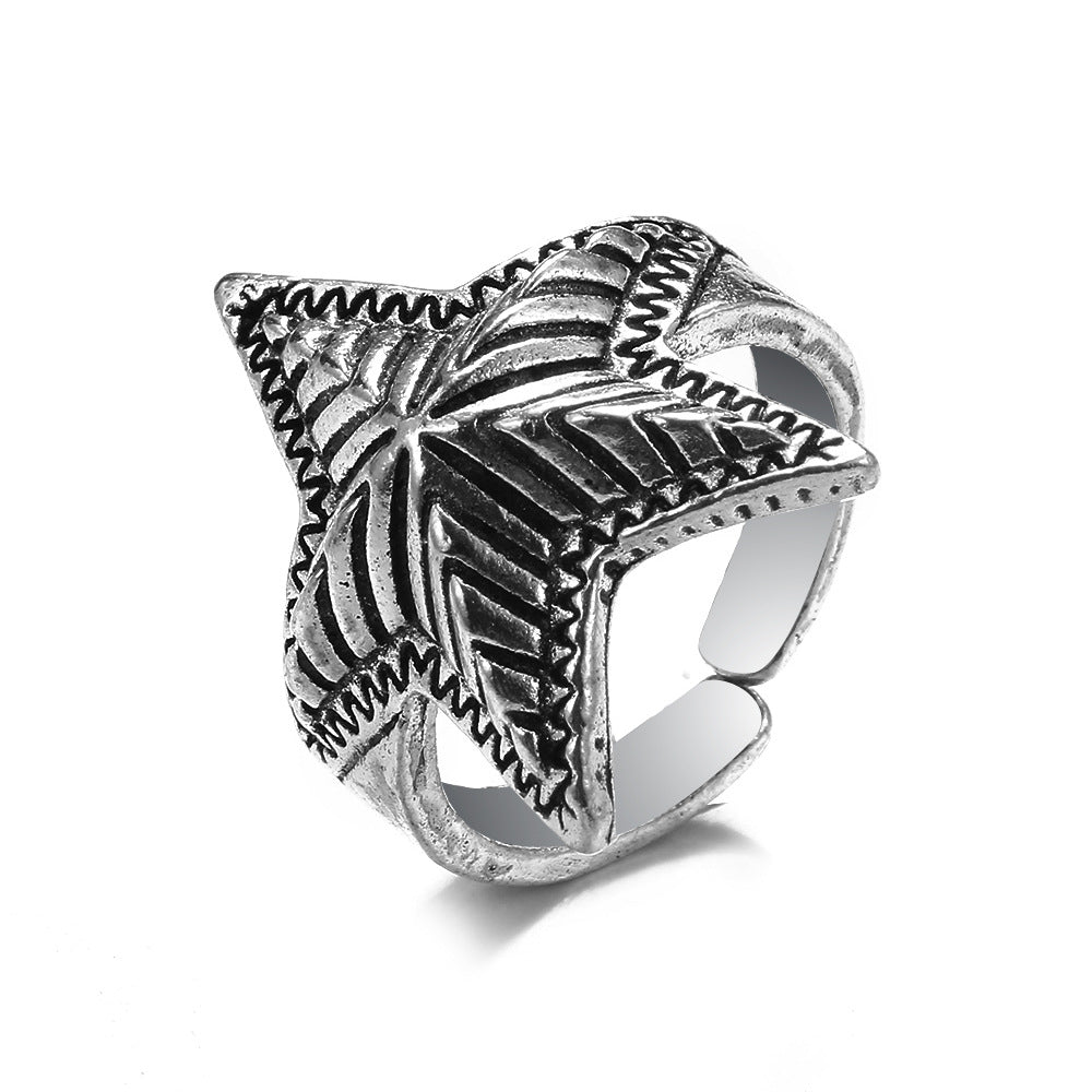 Retro Geometric Alloy Plated Unisex Punk Knuckle Ring