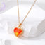 Heart Shape Crystal Pendant Necklace for Women - Colorful Alloy Design