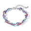 Colorful 18K Gold Plated Stainless Steel Cuban Chain Bracelet - Titanium Steel Dripping Oil Design for Women