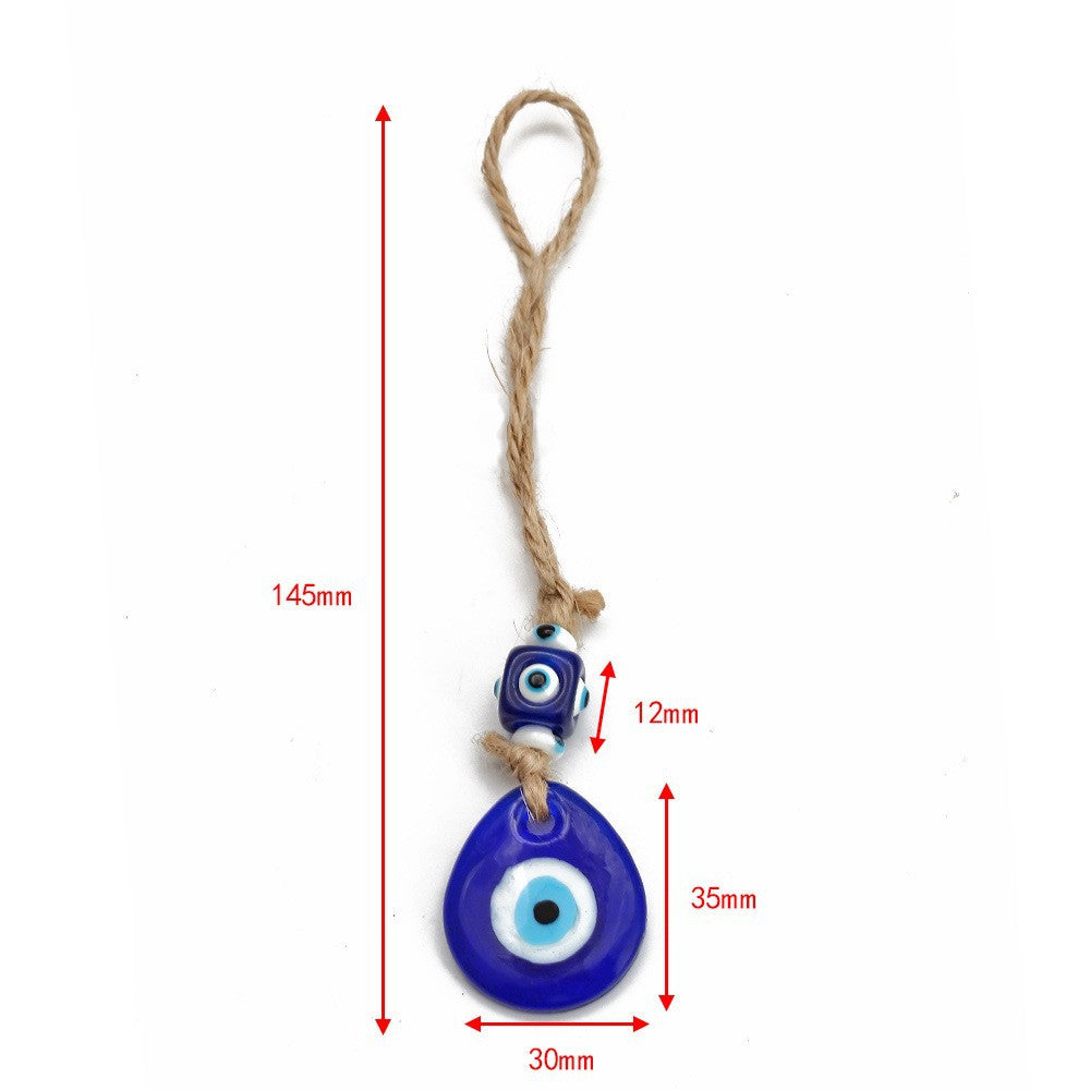 Evil Eye Alloy Keychain with Teardrop Pendant for Car Accessories