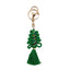 Elegant Retro Christmas Tree Cotton Keychain Pendant with Handmade Tassel Decor