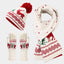 Women's Elegant Reindeer Knit Scarf Hat Gloves 3-Piece Set