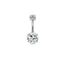 Heart Shape Zircon Inlay 316 Stainless Steel Belly Ring