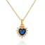 18k Gold Plated Copper Zircon Heart Geometric Pendant Necklace