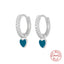 Fashion Geometric Heart Zircon Inlay Drop Earrings in Sterling Silver