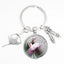 Artistic Ballet Dancer Round Alloy Metal Keychain Pendant