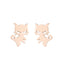 Fashion Stainless Steel Animal Ear Studs - Black Cat & Dog Design