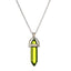 Gradient Stainless Steel Natural Stone Crystal Pendant Necklace