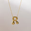 18K Gold Plated Stainless Steel Alphabet Pendant Necklace