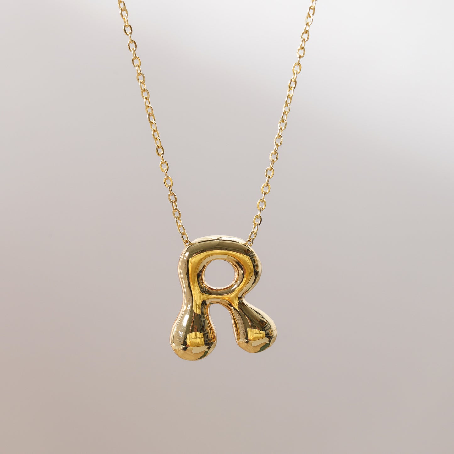 18K Gold Plated Stainless Steel Alphabet Pendant Necklace