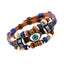 Retro Beaded Eye Leather Bracelet - Adjustable Unisex Jewelry