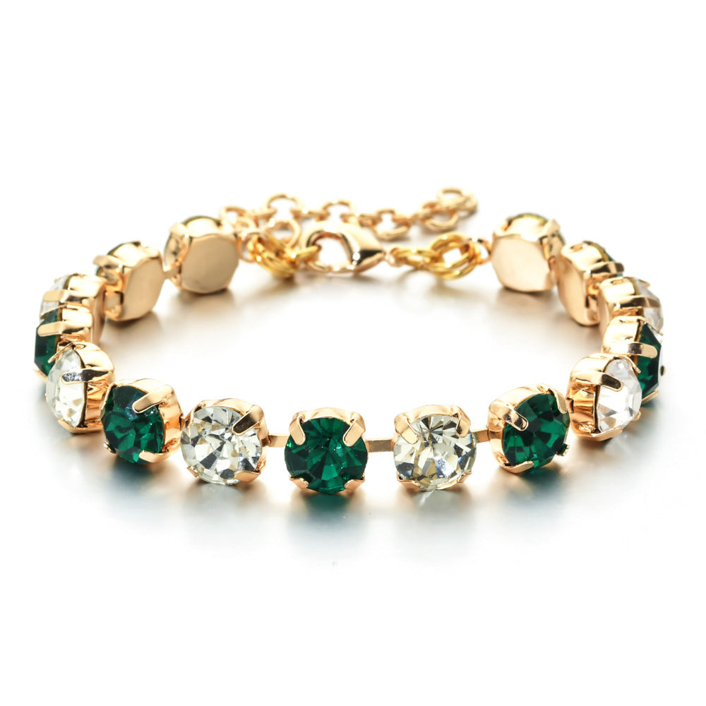 Elegant Geometric Copper Zircon Crystal Bracelet