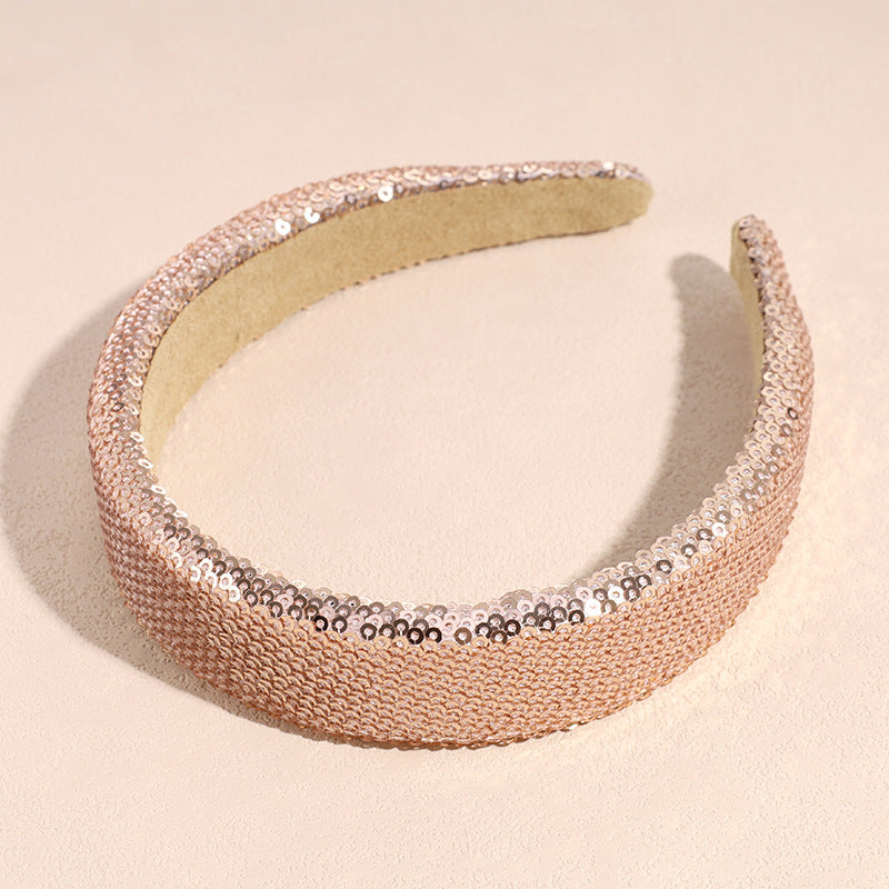 Retro Crystal Sequin Wide Hair Band