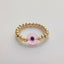 Artistic Evil Eye 18K Gold Plated Beaded Glass Ring