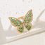 Elegant Butterfly Zircon 14K Gold Plated Open Ring