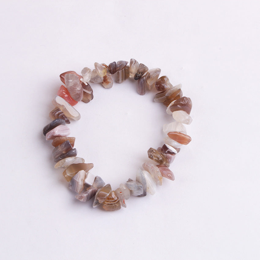 Fashion Irregular Natural Stone Beaded Bracelet with Colorful Crystal Chips