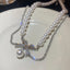 Elegant Korean Butterfly Rhinestone Pearl Choker Necklace