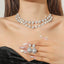 Fashion Bridal Necklace and Earrings Set - Elegant Rhinestone Wedding Jewelry