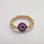 Artistic Evil Eye 18K Gold Plated Beaded Glass Ring