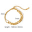 18K Gold Plated Geometric Stainless Steel Chain Bracelet for Women