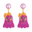 1 Pair Cute Funny Bow Knot Ghost Inlay Alloy Beads Drop Earrings